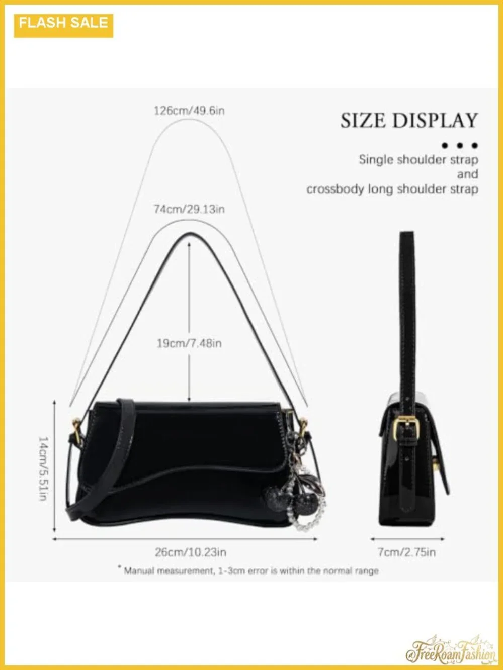 Vintage Y2K Hobo Bag with Cherry Pendant Crossbody PU Leather Faux Leather